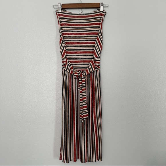 MINIMI DEEP V STRIPED SHIMMER DRESS SIZE MEDIUM - Picture 11 of 14